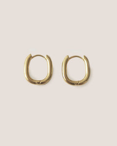 GUNG JEWELLERY Earrings : Oval Gold Hoop