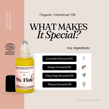 VASE CREATION Organic Ms Flow Menstrual Oil 28ml