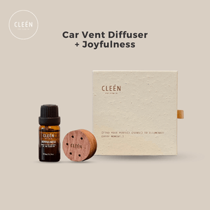 CLEEN Gift Set: Car Vent Diffuser with Essential Oil Bundle