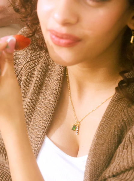 GUNG JEWELLERY Necklace : Verity Emerald Pendant