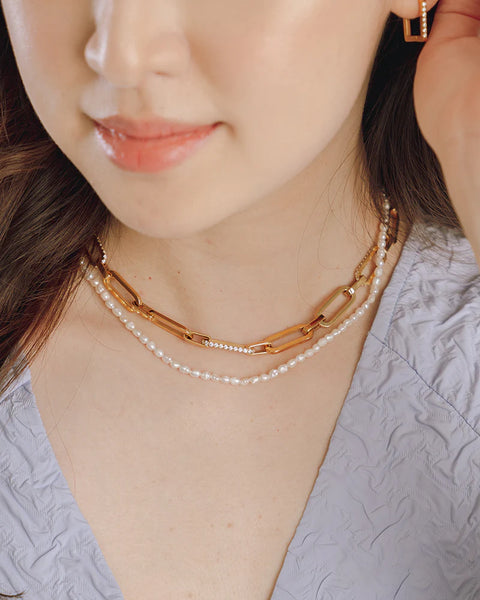 GUNG JEWELLERY Necklace : Facata Baroque Fresh Water Pearl Gold