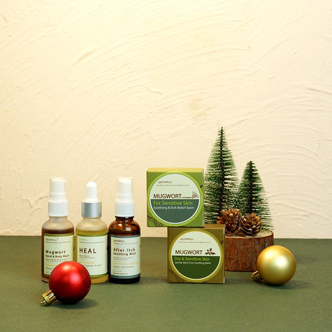 Herbbies Christmas Travel Pouch Eczema Gift Set (Green)
