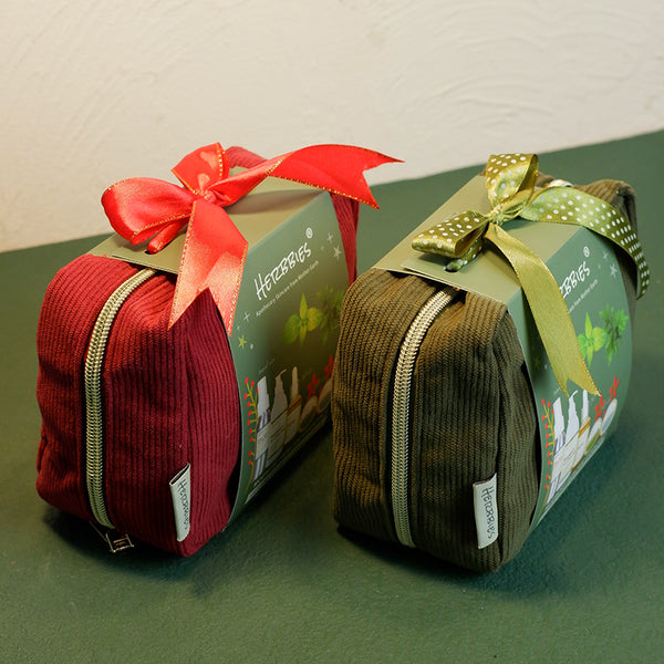 Herbbies Christmas Travel Pouch Eczema Gift Set (Red)