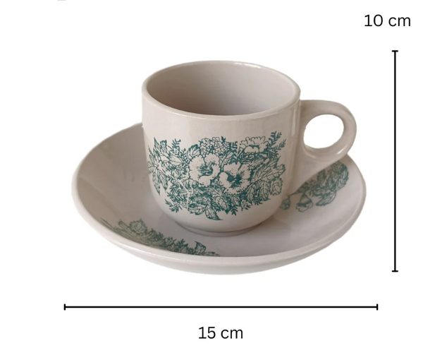 Mano Plus Vintage Porcelain Coffee cup with saucer (1 set)