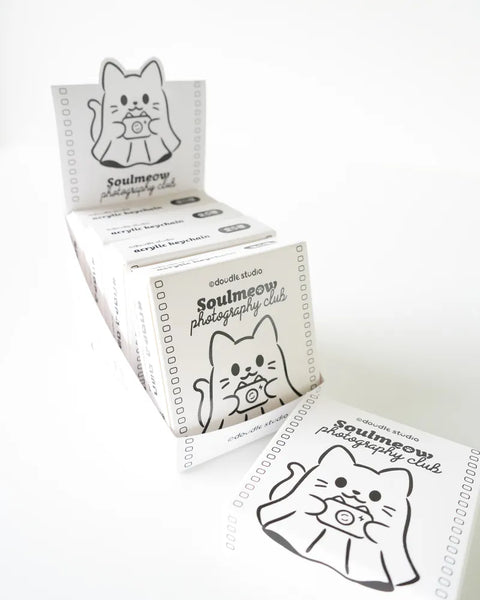 Soulmew photography club cards with cat illustrations on a white background