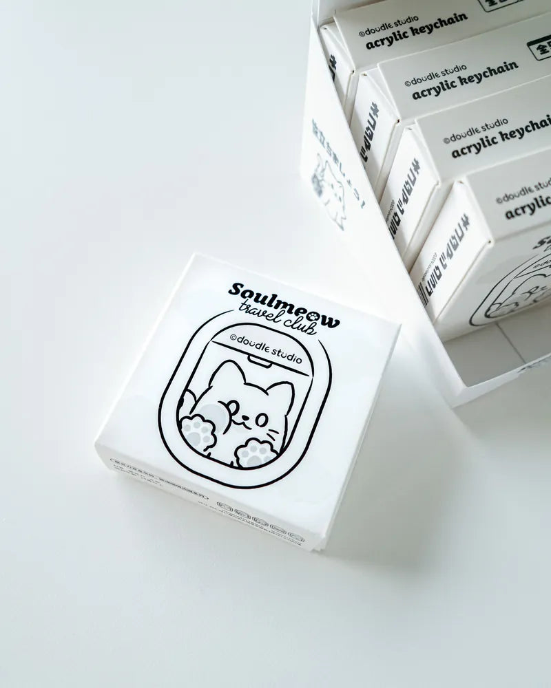 White boxes with black cat illustration and 'Soulmeow' text on a white background