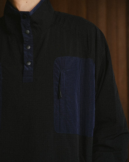 GOODTIMES WEAR: Half Snap Pullover Jacket (Midnight)