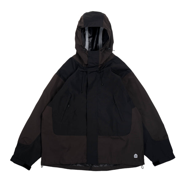 Black hooded jacket on a white background