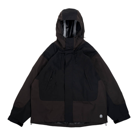 Black hooded jacket on a white background