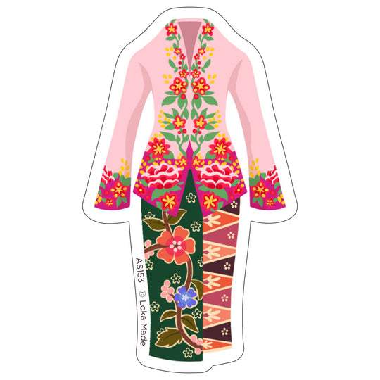 Colorful dress with floral patterns on a white background