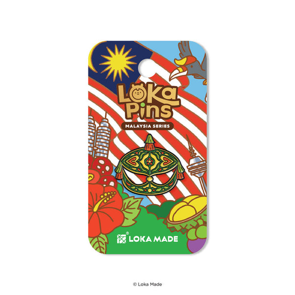 Loka Pins Malaysia Series packaging with colorful design and national flag elements.