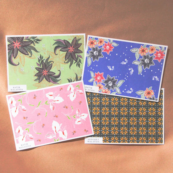 Woven Batik And Songket Postcard