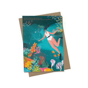 EJ MEMENTO Greeting Cards: Snorkeling Through Life