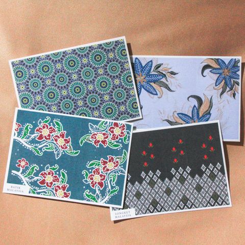 Woven Batik And Songket Postcard