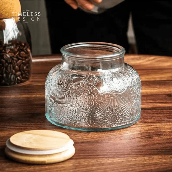 Rand Vintage Wooden Lid Sealed Glass Jar (750ml)
