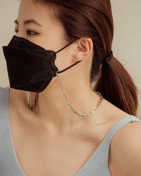 GUNG JEWELLERY Mask Chain/Necklace : Bold BF Paperclip Silver