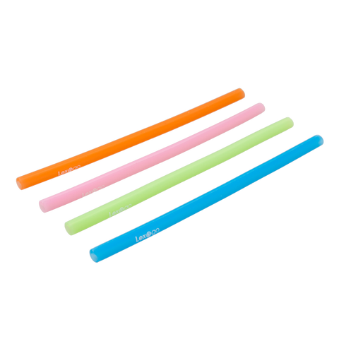 LEXNGO: Silicone Resealable Reusable Straws - Pack Of 4 (22cml)