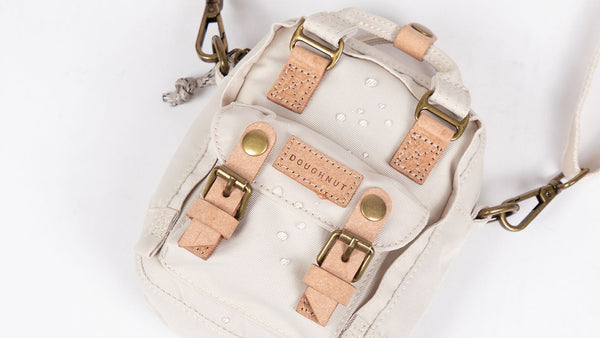 DOUGHNUT Crossbody Bag: Macaroon Tiny Glossy Blocking Series Black x Neon