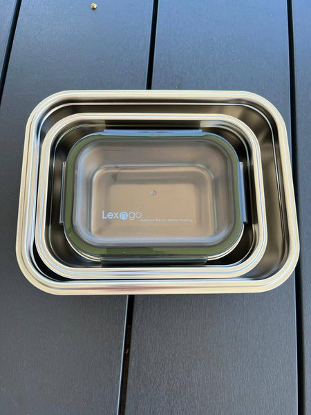 LEXNGO: Microwavable Stainless Steel Food Containers( 600 ml - SUS316L Stainless Steel)