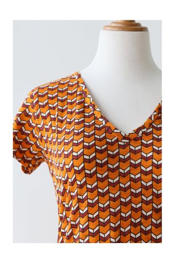 NALA DESIGNS T-Shirt: Peacock Pride Orange