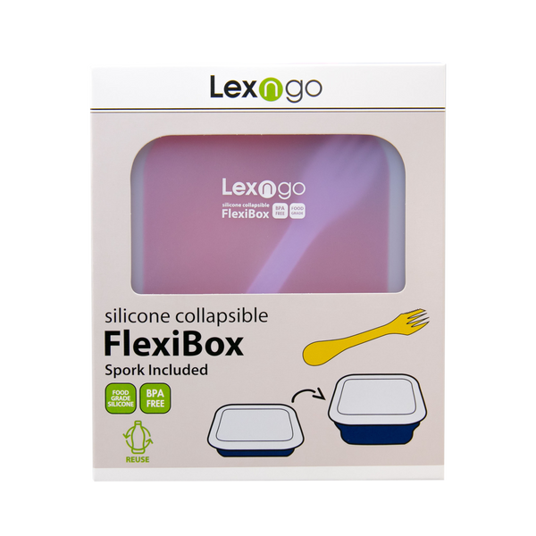 LEXNGO: Silicone Collapsible Flexi Box Medium With Spork (850ml)