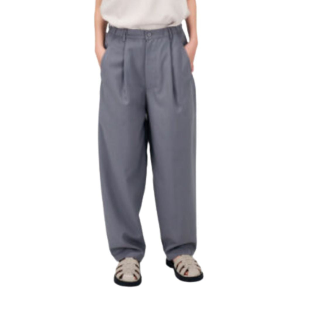 THE WES STUDIO Classic Gender Neutral Tapered Trousers (Slate Grey)