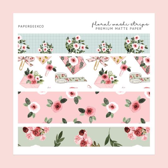 PAPERGEEK Floral Washi Strips Stickers