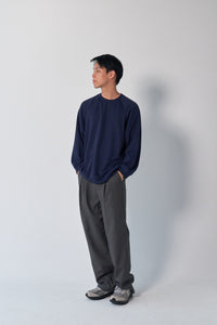 THE WES STUDIO Classic Gender Neutral Soft Knit Pullover: Navy
