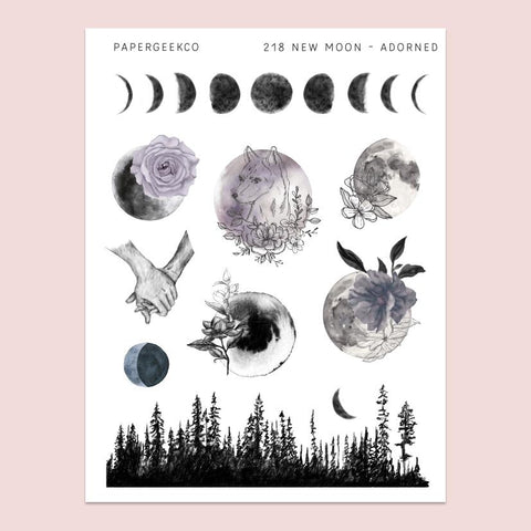 PAPERGEEK Adorned Moon Stickers 218