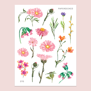 PAPERGEEK Pretty Bloom Stickers 270
