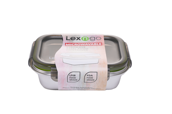 LEXNGO: Microwavable Stainless Steel Food Containers (1300 ml - SUS316L Stainless Steel)