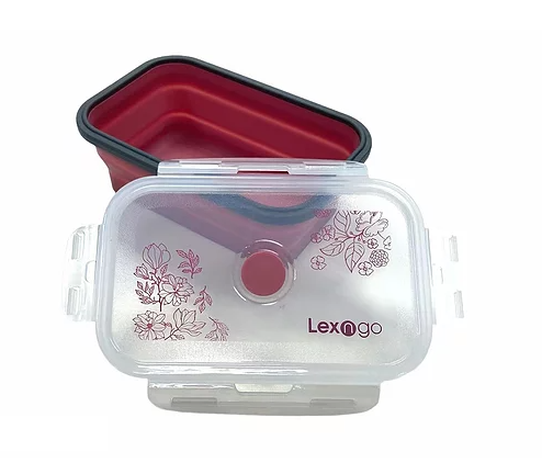 LEXNGO: Set Of 3pcs Silicone Food Storage Meal Containers