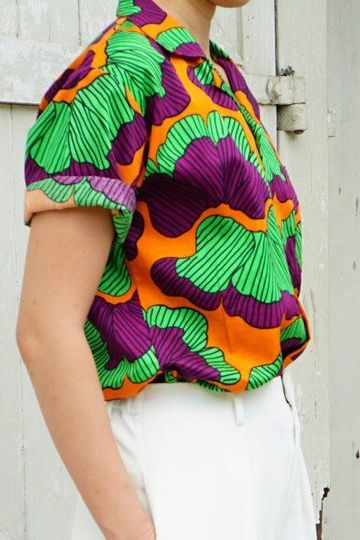 NALA DESIGNS Mens Shirt: Purple Rain Orange