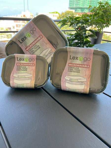 LEXNGO: Microwavable Stainless Steel Food Containers (2200 ml - SUS316L Stainless Steel)