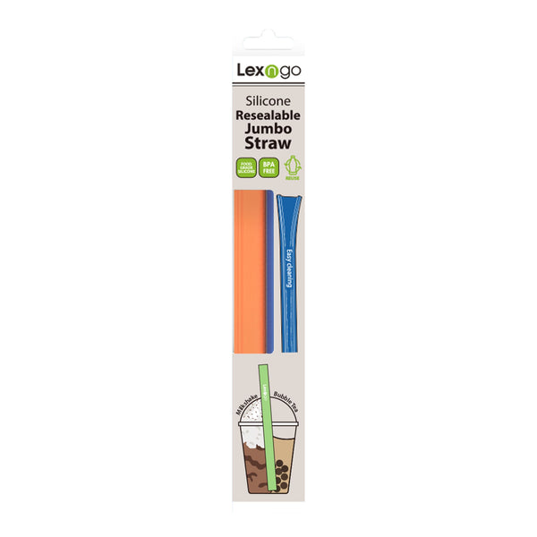 LEXNGO: Resealable Jumbo Straws - Pack Of 2 (Jumbo)