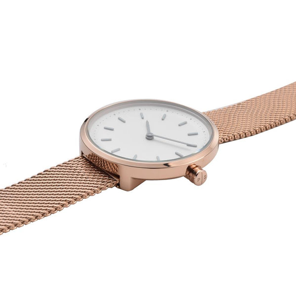 PLAIN SUPPLIES Watch: Conc 33 Rose Gold Stainless Steel Mesh