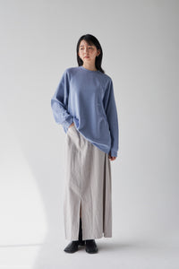 THE WES STUDIO Classic Gender Neutral Soft Knit Pullover: Blue