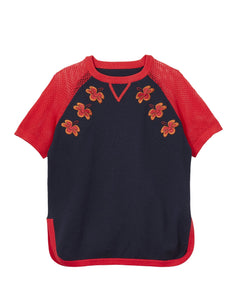 MANO PLUS | Pagoda Kingdom | Hibiscus Knitted Top