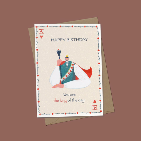 EJ MEMENTO Greeting Cards: King of the day