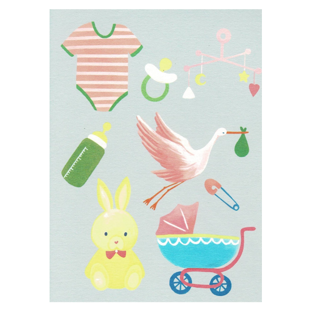 PAPERGEEK Greeting Cards: New Born Baby Blue