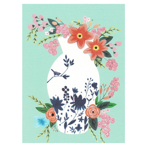 PAPERGEEK Greeting Cards: Floral In A Vase | Blue