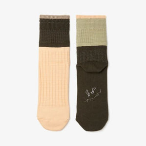 GOODPAIR SOCKS X ONO | Khaki Socks: Odd Colour Patterned Socks