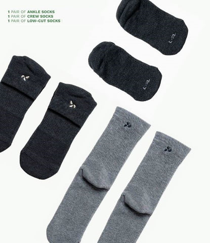 JUST BETTER COMPANY Bamboo Charcoal Socks: The Starter Pack | 3-Pack