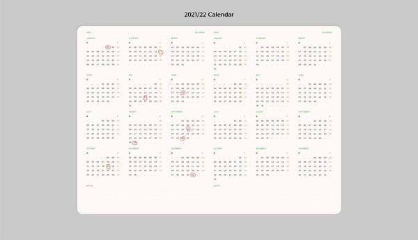 SUMMORIE Notebook: A5 Linen Hardback 2021 Weekly Planner
