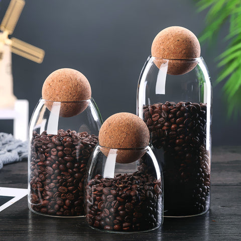 Teega Glass Storage Bottle with Cork Sets (3in1)
