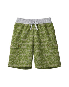 MANO PLUS | Pagoda Kingdom | Tribal Long Shorts - Green