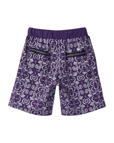 MANO PLUS | Pagoda Kingdom | Tribal Long Shorts - Purple
