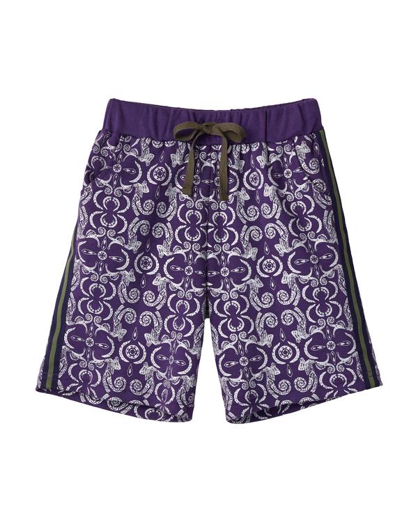 MANO PLUS | Pagoda Kingdom | Tribal Long Shorts - Purple