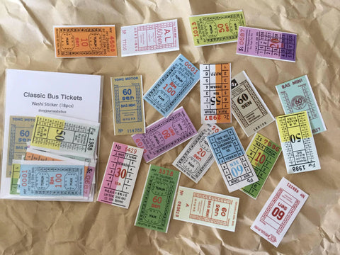 My Journey By Bus: Washi Sticker Bus Tickets