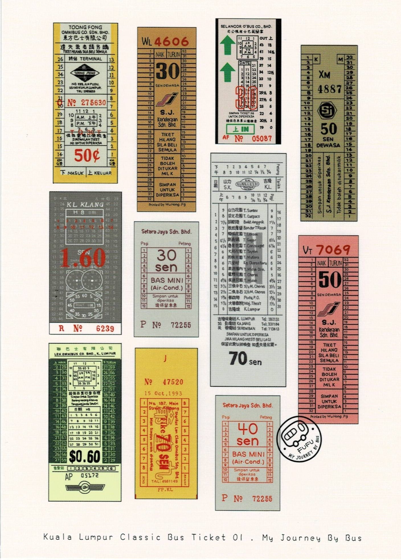 My Journey By Bus Postcards